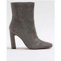 River Island Embellished Ankle Boots - Silver