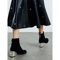 River Island Embellished Heel Boots - Black