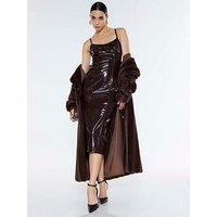 River Island Vinyl Corset Midi Dress - Red