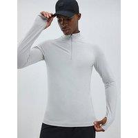 River Island Quarter Zip Funnel Top - Grey