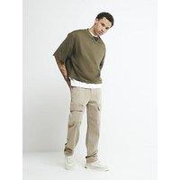 River Island Beige Loose Fit Cargo Trousers - Natural