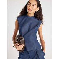 River Island Sleeveless Denim Bow Back Top - Blue