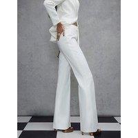 River Island Tuxedo Straight Trousers - Cream