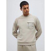 River Island Beige Slim Fit Nylon Sweatshirt - Natural