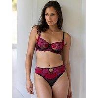 Pour Moi Roxanne Embroidered High Leg Mesh Brief