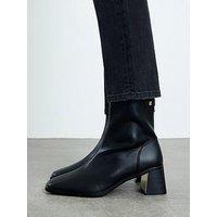 River Island Block Heel Stretch Sock Boots - Black