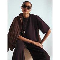 River Island Premium Short Sleeve Boxy T-Shirt - Brown