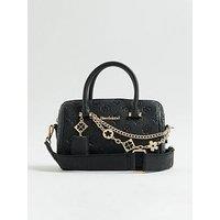 River Island Monogram Chain Detail Bowler Bag - Black