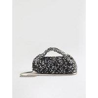 River Island Sequin Clutch Bag - Silver