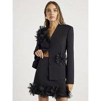 River Island 3D Flower Mini Skirt - Black