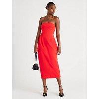 River Island Sleeveless Bodycon Bandeau Midi Dress - Red