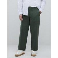 River Island Barrell Leg Chino Trousers - Khaki
