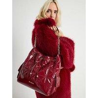 River Island Quilted Chain Handle Slouch Bag - Red