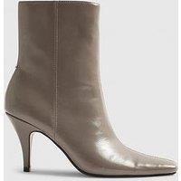 River Island Chisel Toe Heeled Ankle Boots - Grey