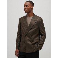 River Island Checkerboard Blazer Jacket - Brown