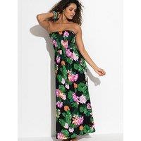 Pour Moi Emma Strapless Shirred Bodice Maxi Beach Dress