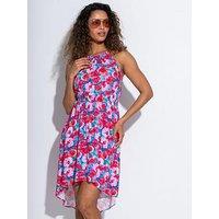 Pour Moi Amber Gold Chain High Neck Beach Dress