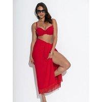 Pour Moi Fringe Trim Crinkle Multiway Sarong