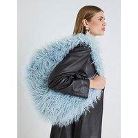 River Island Faux Fur Shoulder Bag - Blue