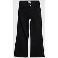 River Island Petite High Rise Relaxed Flare Jeans - Black