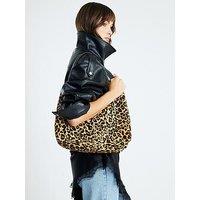 River Island Leather Leopard Print Shoulder Bag - Brown