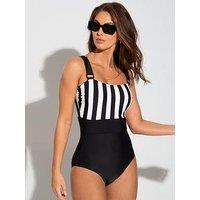 Pour Moi Petite Palm Springs Colour Block Tummy Control Swimsuit