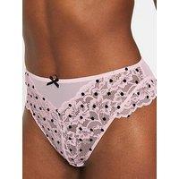 Ann Summers Sexy Lace Flocked Spot High Waist Brazilian