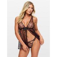 Ann Summers Queen Of Hearts Crotchless Babydoll Set