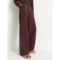 River Island Premium Wide Leg Pintuck Joggers - Brown