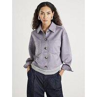 River Island Faux Suede Collared Overshirt - Blue