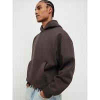River Island Oversized Fit Hoodie - Dark Brown