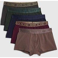 River Island Multicoloured Pack Of 5 Underwear Trunks - Assorted