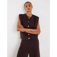 River Island Knitted Waistcoat - Dark Brown