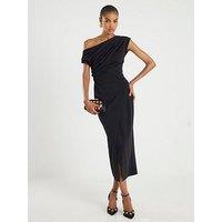 River Island Sleeveless Drape Midi Dress - Black