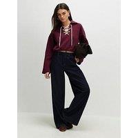 River Island Red Lace Up Sweatshirt