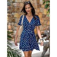 Pour Moi Birdie Stretch Viscose Jersey Wrap Front Dress