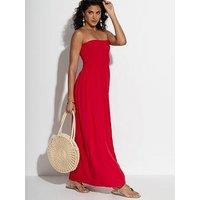 Pour Moi Emma Strapless Shirred Bodice Maxi Beach Dress
