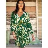 Pour Moi Crinkle O-Ring Woven Beach Kaftan