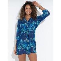 Pour Moi Chiffon Button Through Beach Shirt