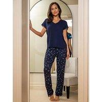 Pour Moi Sofa Loves Lace T-Shirt And Trouser Pyjama Set