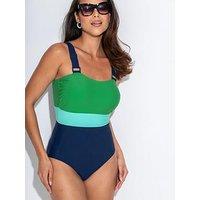Pour Moi Palm Springs Colour Block Tummy Control Swimsuit