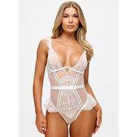 Ann Summers Bridal Entice Me Crotchless Teddy Ivory