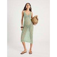River Island Sleeveless Lurex Knit Maxi Beach Dress - Green