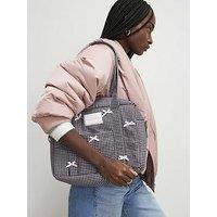 River Island Gingham Bow Holdall Bag - Black