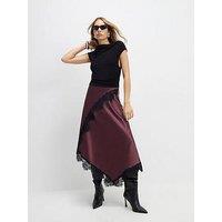 River Island Red Lace Hybrid Drape Maxi Dress - Purple