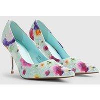 River Island Floral Embellished Court Heels - Blue