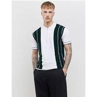 River Island Slim Fit Colour Block Stripe Polo Shirt
