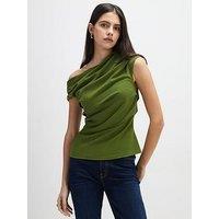 River Island Short Sleeve Drape Off Shoulder Top