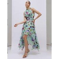 River Island Floral Sleeveless Midi Dress - Aqua