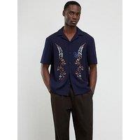 River Island Regular Fit Floral Embroidered Shirt